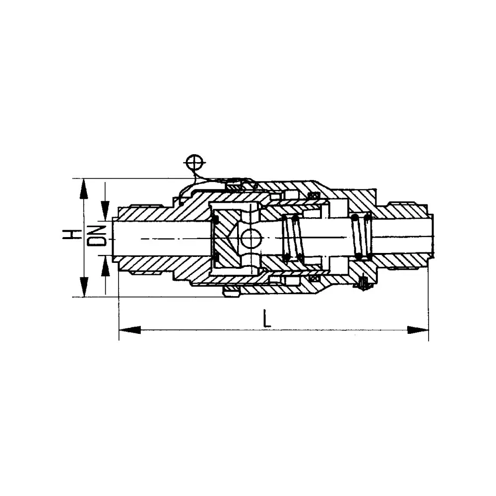 клапан невозвратный штуцерный прямоточный DN 10 PN 25