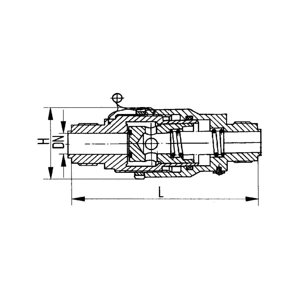 клапан невозвратный штуцерный прямоточный DN 20 PN 25