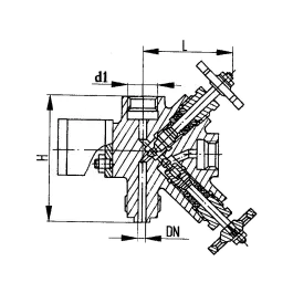 Фото товара клапан для манометра штуцерный сальниковый DN 3 PN 200 вид спереди