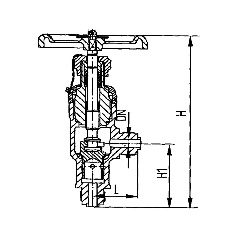 клапан дроссельный штуцерный угловой сальниковый DN 32 PN 45