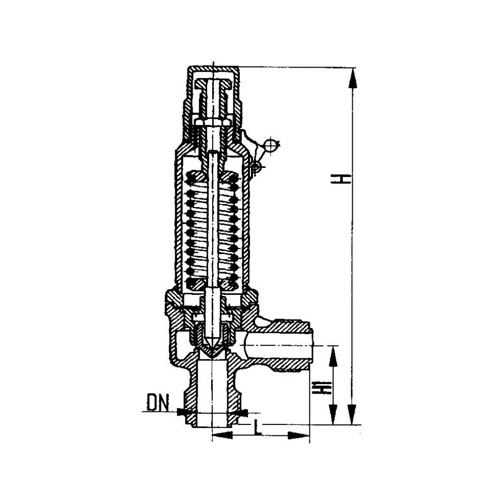 клапан предохранительный штуцерный угловой DN 20 PN 4