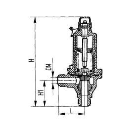 Фото товара клапан предохранительный штуцерный угловой мембранный DN 20 PN 6 вид спереди