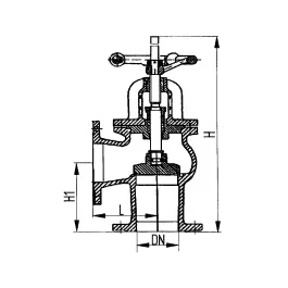 Фото товара кингстон клапанного типа фланцевый сальниковый DN 50 PN 2 вид спереди
