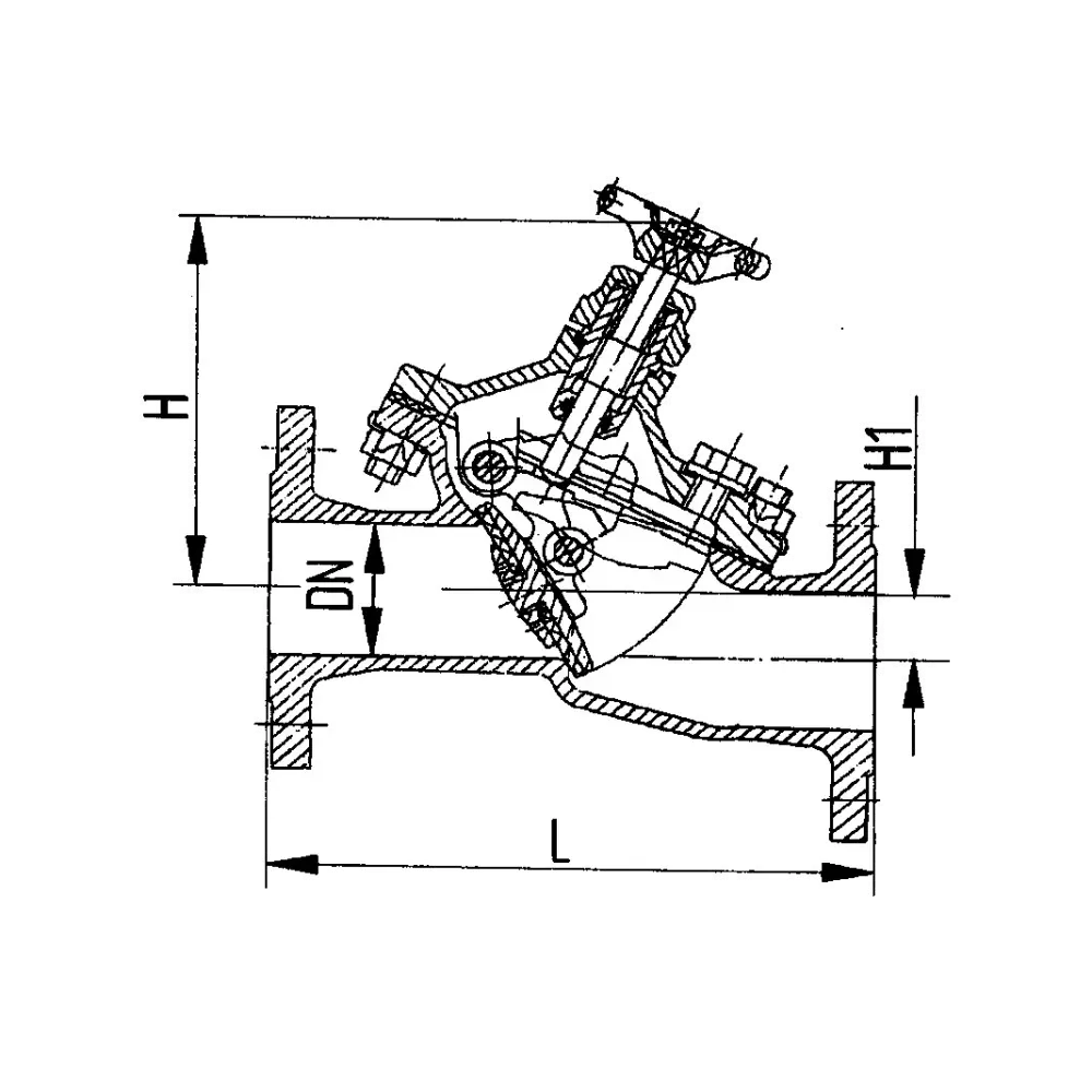 захлопка путевая фланцевая горизонтальная DN 150 PN 1