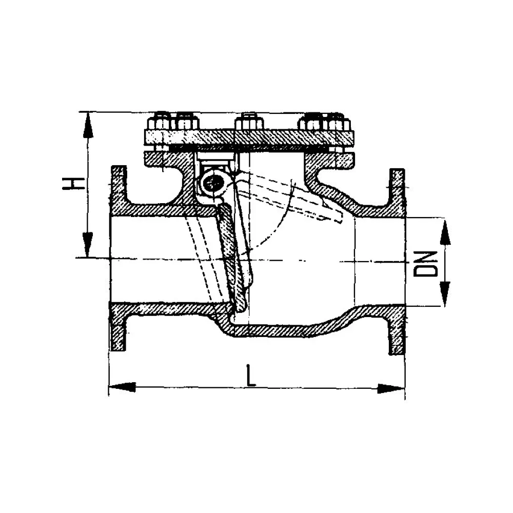 захлопка невозвратная фланцевая проходная DN 200 PN 16