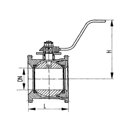 Фото товара кран фланцевый шаровой запорный проходной DN 80 PN 1 вид спереди