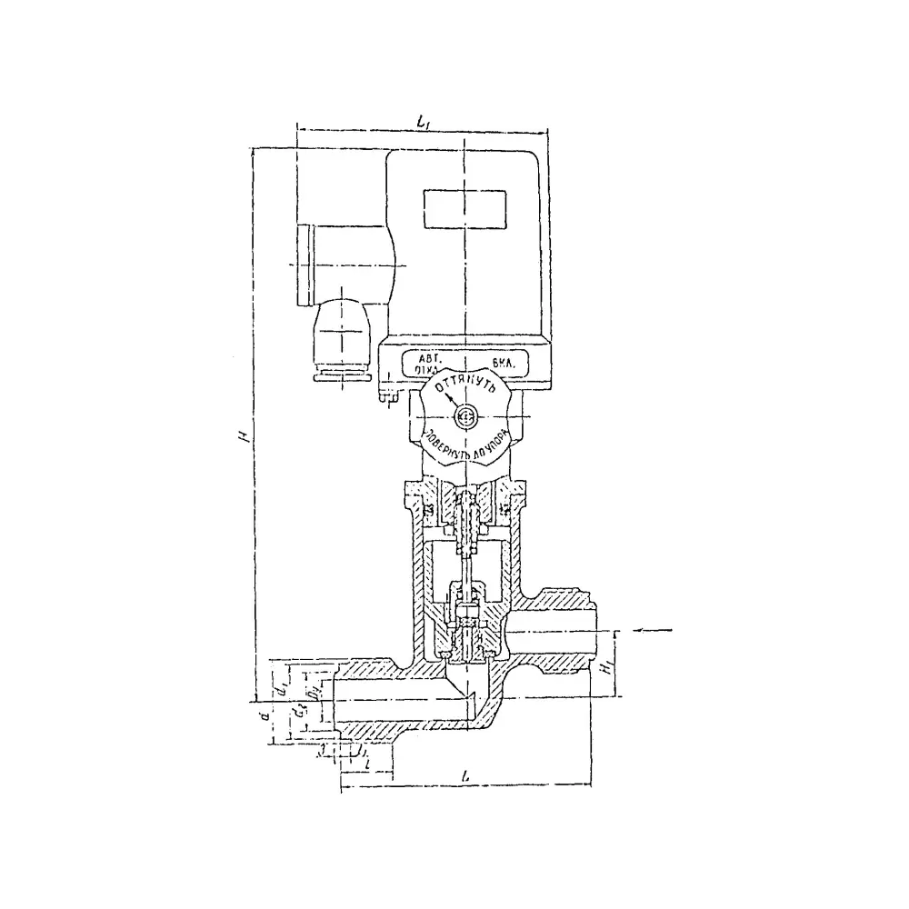 клапан штуцерный проходной с электромагнитным приводом DN 32 PN 30