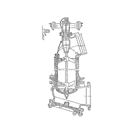 Фото товара клапан фланцевый бортовой вентиляционный с гидроприводом DN 150 вид спереди