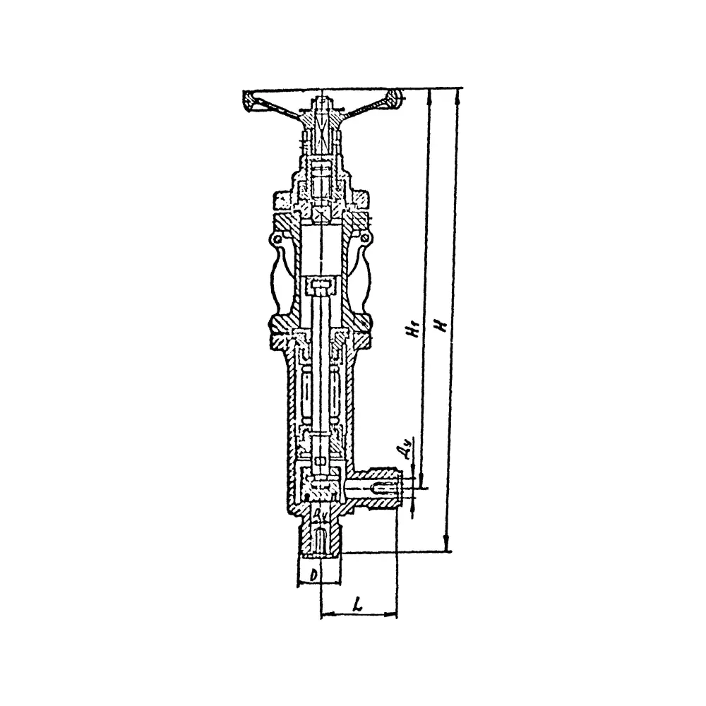 клапан запорный штуцерный угловой бессальниковый DN 10 PN 63