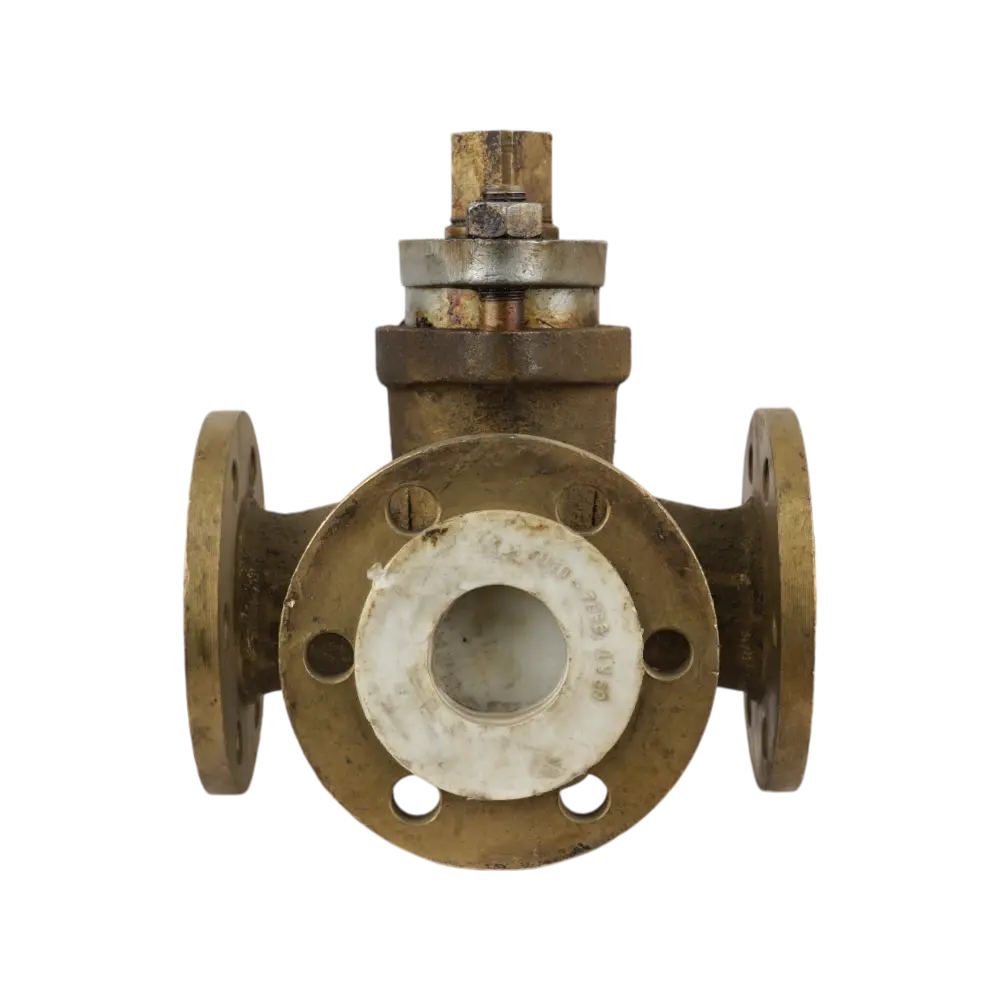 кран конусный фланцевый 3-х ходовой бронзовый DN 50 PN 6