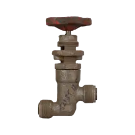 Фото товара клапан запорный штуцерный проходной сильфонный стальной DN 20 PN 64 вид спереди
