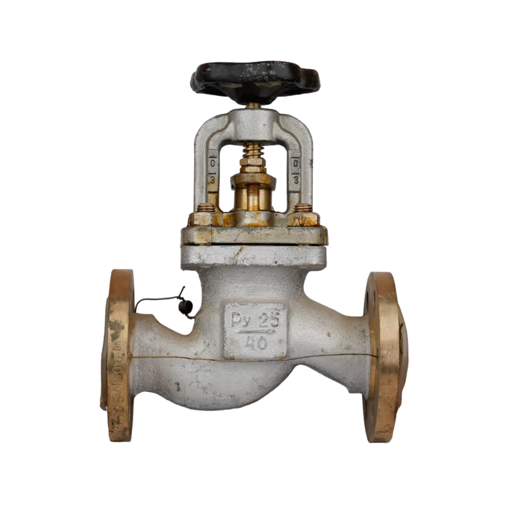 клапан запорный фланцевый проходной сальниковый латунный DN 40 PN 25