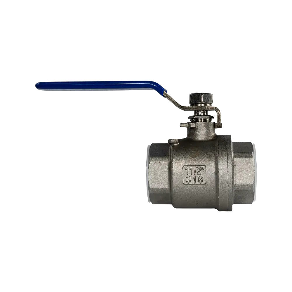 Кран шаровый муфтовый двусоставной AISI316 Dn 40 Pn 63