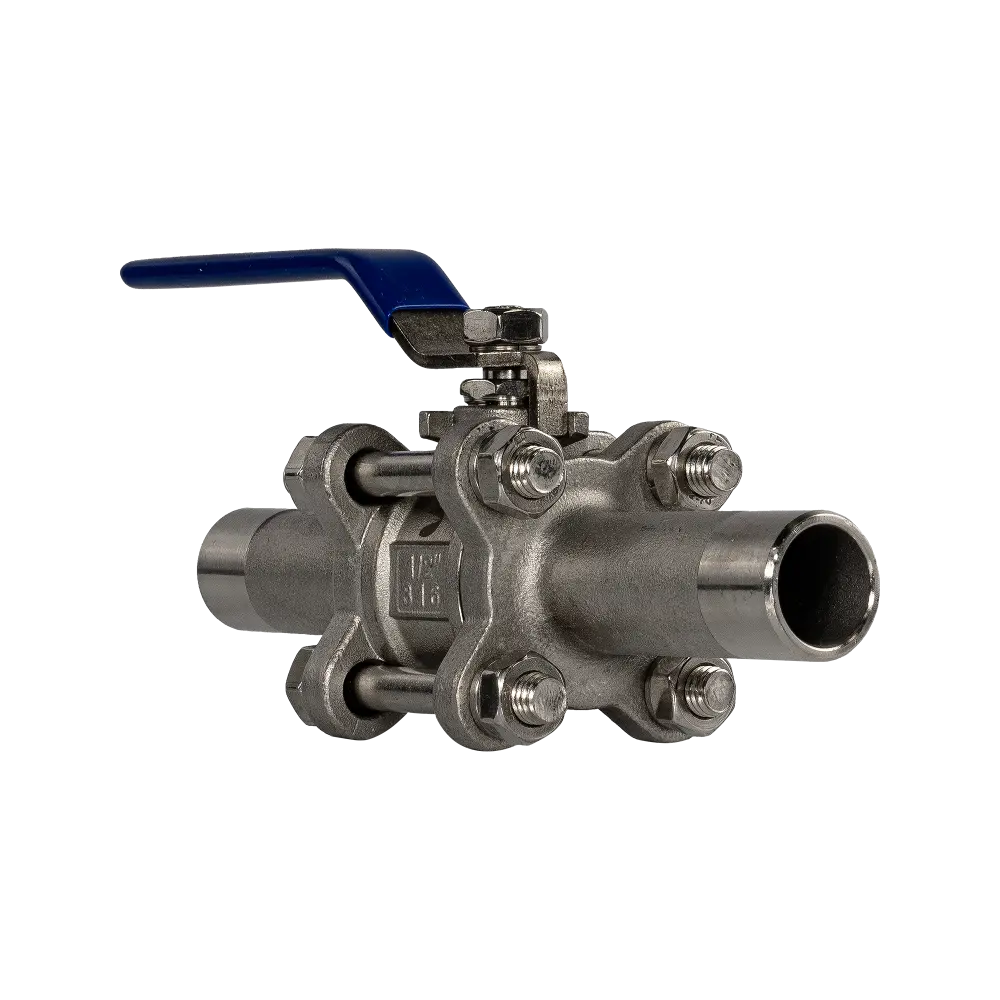 Кран шаровый приварной трехсоставной AISI316 Dn 15 Pn 40