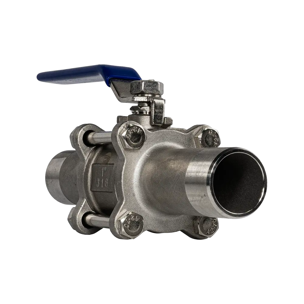 Кран шаровый приварной трехсоставной AISI316 Dn 25 Pn 40