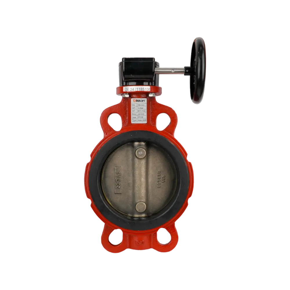 затвор дисковый поворотный межфланцевый, редуктор, EPDM, корпус GGG40, DIN, DN 150 PN 16