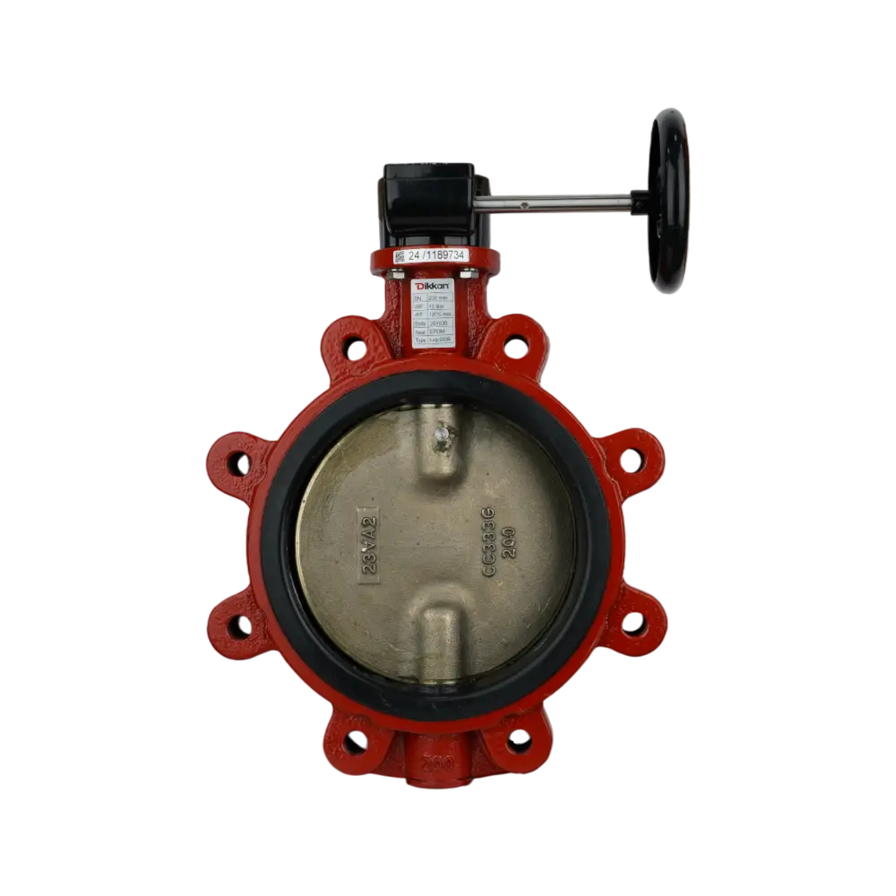 затвор дисковый межфланцевый, тип LUG, редуктор, EPDM, корпус G, DN 200 PN 16